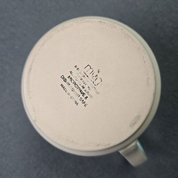 Coffee Mug Boston Warehouse 20 Oz Aqua Blue Colorblock Metallic Strip Modern - Picture 5 of 7